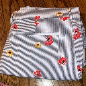 Old navy pixie paints with stripe and floral pattern